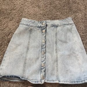 Button up denim skirt